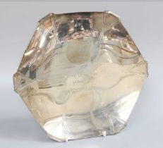 A George V Silver Pedestal-Dish, by Atkin Brothers, Sheffield, 1933, hexagonal and on spreading