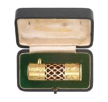 A Cased Edward VII Silver-Gilt Mounted Ruby Glass Scent-Bottle, by George Edwin Walton,