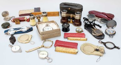 A Quantity of Compasses, quizzing glasses, clinometers, opera glasses, lorgnettes and folding