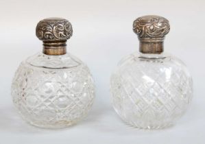 Two Edward VII Silver-Mounted Cut-Glass Scent-Bottles, One Probably by Samuel M. Levi, Birmingham,