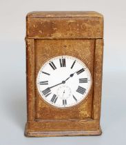 A Goliath Nickel Plated Travelling Timepiece, in fitted travelling case Provenance: Dutton Manor,