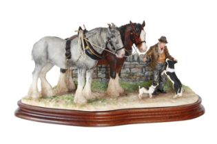 Border Fine Arts 'Homeward Bound' (Clydesdale Horses), model No. B1029 by Anne Wall, limited edition