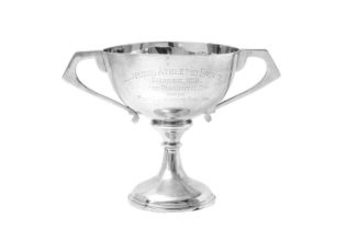 A George V Silver Trophy-Cup, Maker's Mark Worn, Probably by Charles Stuart Harris, London, 1910,