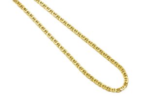 A Fancy Link Chain, stamped '750', length 51cm Gross weight 9.2 grams.