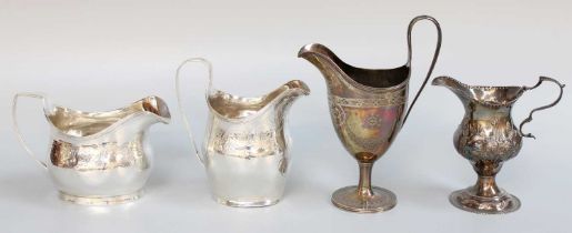 Four Various George III Silver Cream-Jugs, London, One 1783, One 1791, One 1805 and One Circa