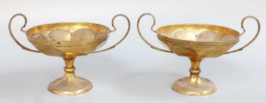 A Pair of George V Silver-Gilt Bowls, by Mappin and Webb, Birmingham, 1919, the bowls tapering and