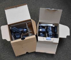 A Canon EOS 800D SLR Camera, with Tamron zoom lense, together with a Nikon Cool Pix P900 (boxed) (2)