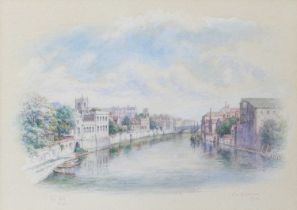 George Fall (1848-1925) "Old Guildhall York" Signed and inscribed, watercolour, 20cm by 28cm