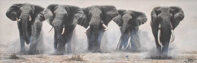 After Johnathan Truss (b.1960) "The Wild Bunch" Signed and numbered 18/195, giclee print on canvas