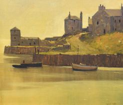 Desmond Turner RUA (1923 - 2011) Irish "Harbour Amlwch, Anglesey" Signed, signed, inscribed and
