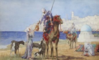 Alexander Matheson McLellan RBA RSW (1872-1957) Scottish "Camel Riders" Signed, pencil and