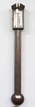 A Mahogany Inlaid Stick Barometer, signed J.Bianchi, Leeds, circa 1810