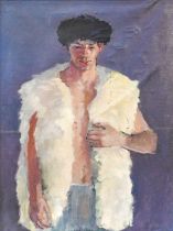 John Carter (1922-2004) "Dressed for" Signed and inscribed, oil on canvas, 65cm by 46cm