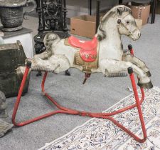 A MOBO 'Prairie King' Rocking Horse, circa 1960s by D. Sebel & Co., on srung stand, 90cm high