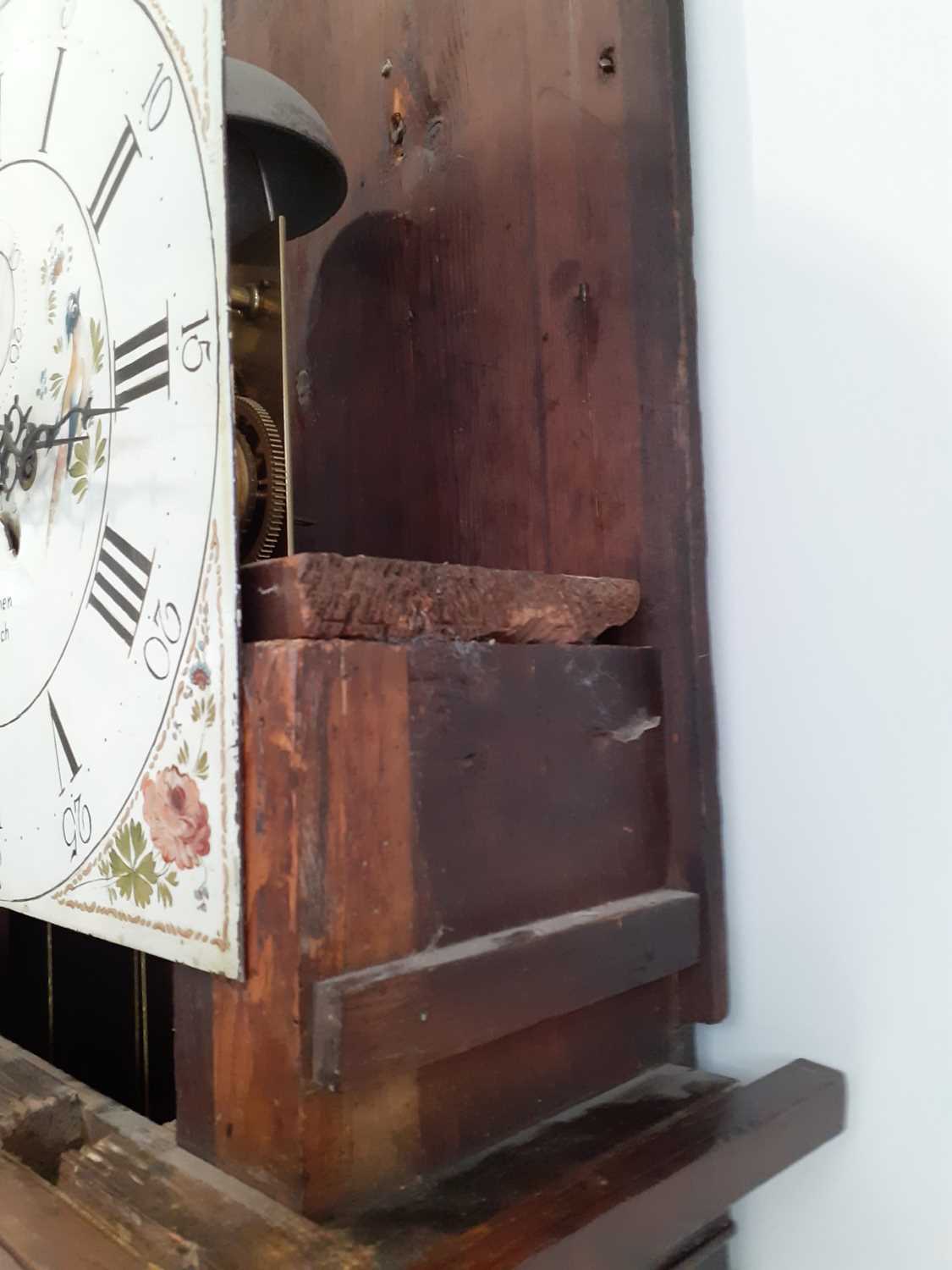 An Oak Eight Day Longcase Clock, signed Jno Kitchen, Nantwich, circa 1790, swan neck pediment, - Image 5 of 13
