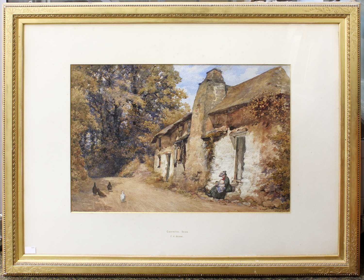 Edward Henry Bearne (fl.1870-1880) "Cockington, Devon" Signed and dated 1873, watercolour, 36cm by - Image 2 of 4