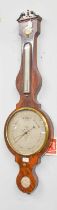 A Mahogany 10-Inch Dial Wheel Barometer, signed Dominic Bolongaro, Manchester, circa 1810