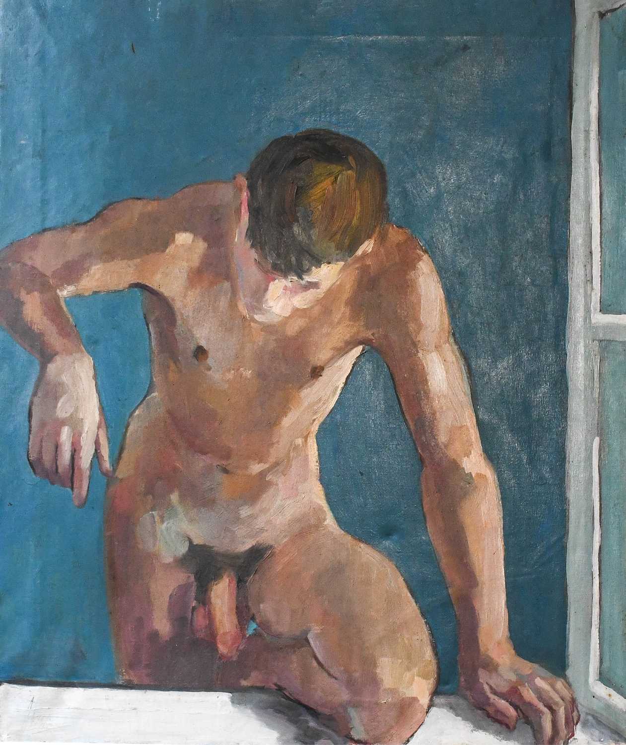 John Carter (1922-2004) Life study of Anthony Signed, oil on canvas, together with an oil on board