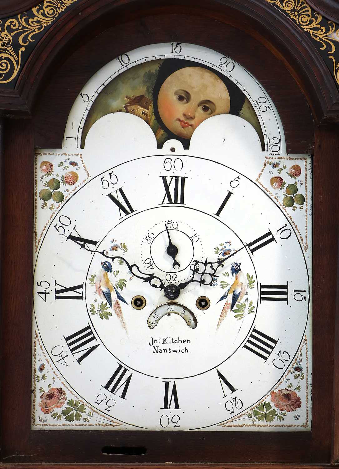 An Oak Eight Day Longcase Clock, signed Jno Kitchen, Nantwich, circa 1790, swan neck pediment, - Image 2 of 13