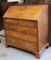 A George III Mahogany Bureau, 92cm by 52cm by 102cm