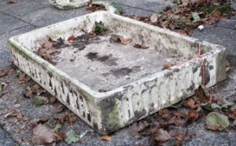 A Glazed Stoneware Rectangular Butlers Sink, with fluted sides, 84cm by 55cm