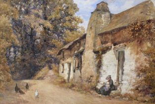 Edward Henry Bearne (fl.1870-1880) "Cockington, Devon" Signed and dated 1873, watercolour, 36cm by