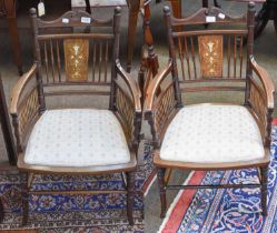 A Pair of Edwardian Inlaid Chairs