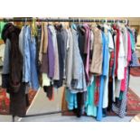 A Quantity of Assorted Ladies Costume, including two faux fur jackets, evening wear, mens jackets,