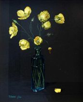 Tobias Harrison (b.1950) Welsh poppies in a glass vase Signed and inscribed f26, inscribed verso,