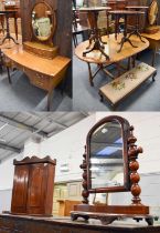 A Group of 19th Century and Later Furniture including an Edwardian Mahogany Dressing Table, with bow