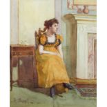 Nathaniel Powell Chase (1868-1956) "A Pensive Moment" Signed and dated (18)92, watercolour, together
