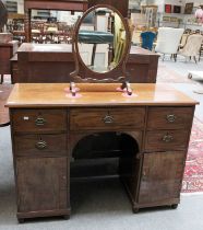 A 19th Century Mahogany Dressing Table and Mirror, 122cm by 51cm by 87cm (2)