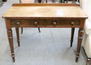 A Victorian Mahogany Two Drawer Side Table, 106cm by 53cm by 77cm