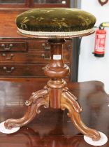 A Victorian Rosewood Revolving Piano Stool, 55cm high Structurally sound, however the joints on