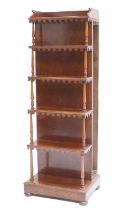 A Victorian Mahogany Waterfall Bookcase/Dining Table Leaf Storage Cabinet, late 19th century, the