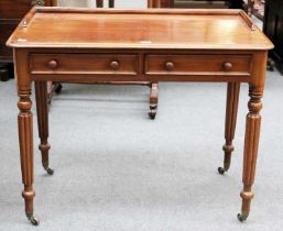 A 19th Century Mahogany Two Drawer Side Table, 99cm by 55cm by 80cm