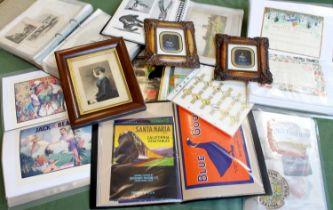 An Interesting Collection of Ephemera, including: colour advertisements; engravings taken from