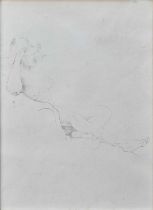British School (20th Century) Study of a reclining nude Pencil, 31.5cm by 22cm