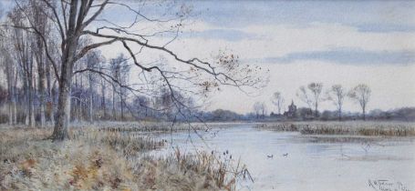 Robert Winter Fraser (1872-1930) "Clare on Stour" "Chiddlington, Bucks" Signed and dated (18)93
