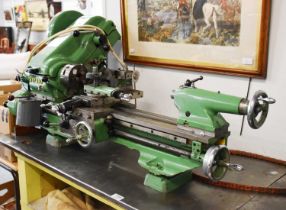 A Myford Super 7 Lathe, with a quantity of lathe attachments and accessories; together with a Centec