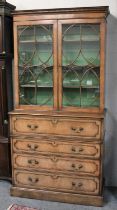 A George III Style Mahogany Secretaire Bookcase, 103cm by 47cm by 205cm Adheasive residue to the