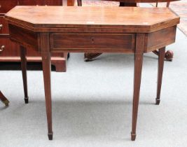 A George III Scottish Mahogany Tea Table, fitted with a drawer, 102cm by 50cm by 72cm