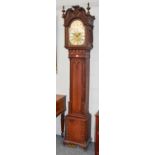 A Modern Striking Weight Driven Longcase Clock, 218cm high 11'' wide, 15'' high to the top of the