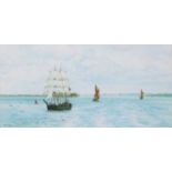 Robert Paul Stokle (20th Century) "Kaskelot leaving Southampton water" Signed and dated (19)95,