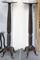 A Pair of Carved Mahogany Torcheres, 126cm high