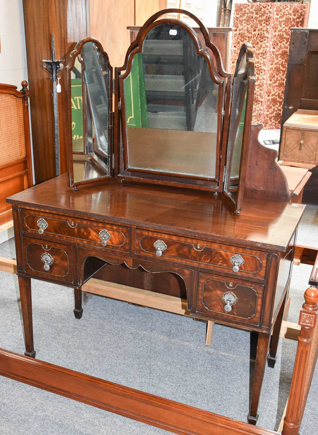 An Edwardian Crossbanded Mahogany Chest of Drawers, four and straight front with moulded drawers and - Image 2 of 2