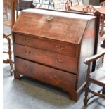 A George III Oak Bureau, 112cm by 54cm by 109cm