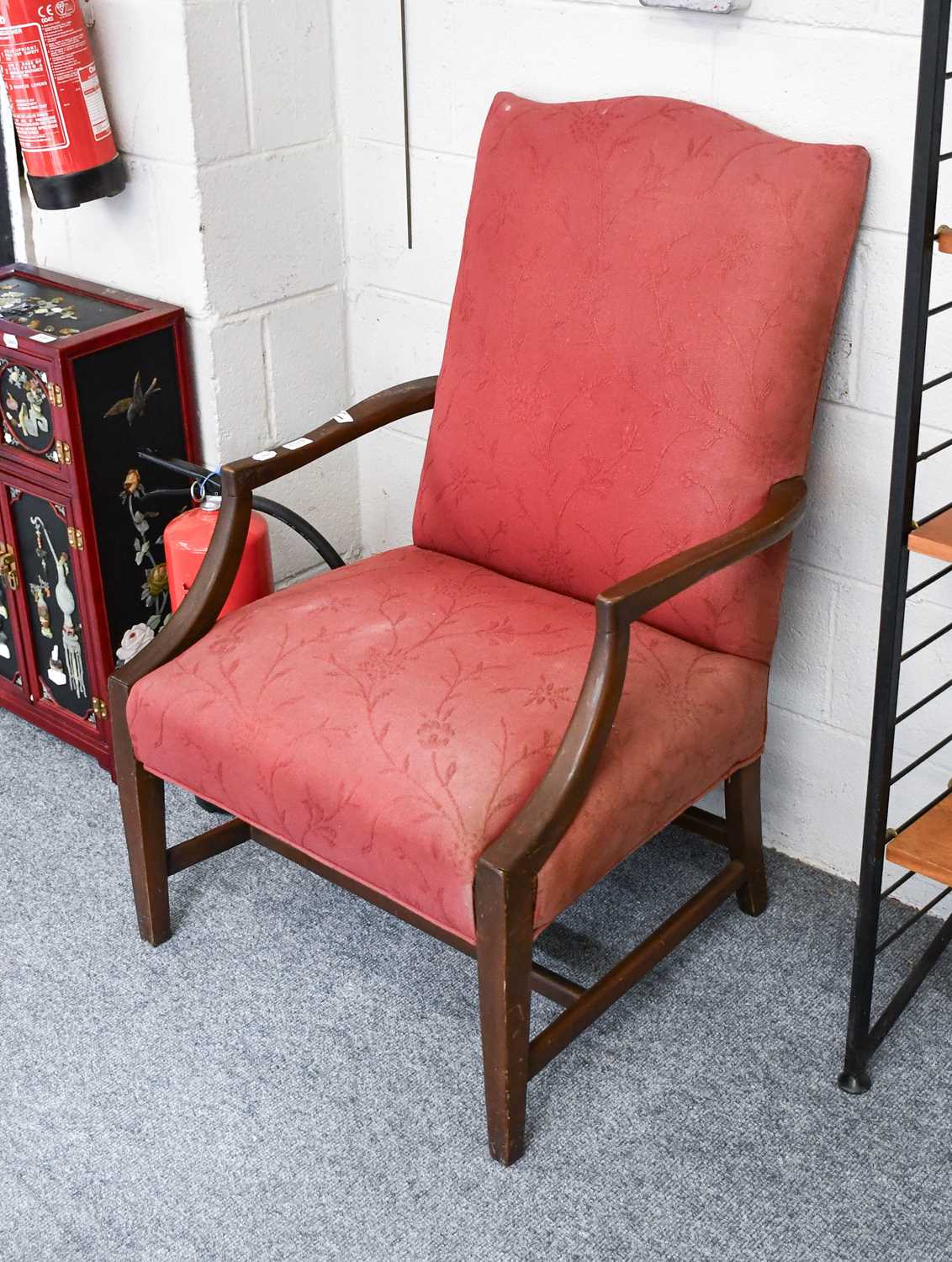 A Pair of 19th Century Mahogany Gainsbrough Chairs, One chair with a repaired arm, both with some - Image 3 of 4