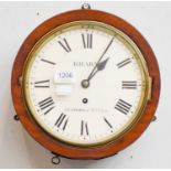 A Mahogany 8'' Painted Dial Wall Timepiece, signed Braby, Tunbridge Wells, late 19th century, single