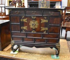 A Japanese Elm Table Top Cabinet, 68cm by 25cm by 59cm